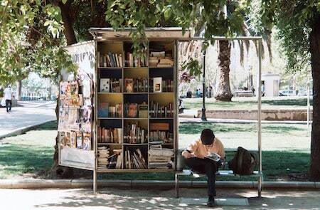 Reading in park