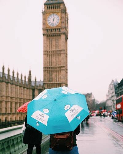 London in the rain