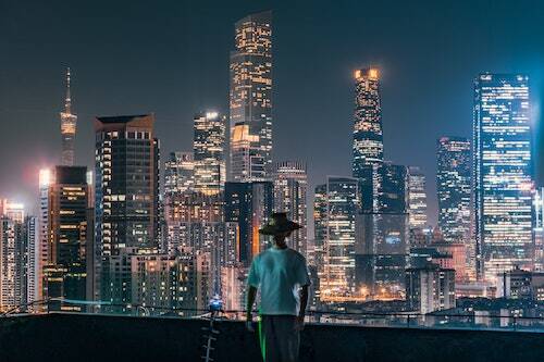 man in city