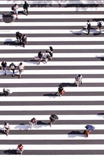 People crossing the road