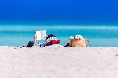 Reading on the beach