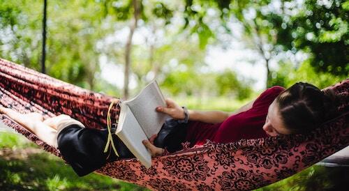 Reading in hammock